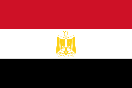 De officiële vlag voor het land Egypte
