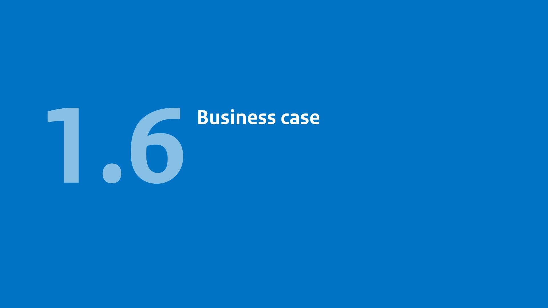 1.6 Business case