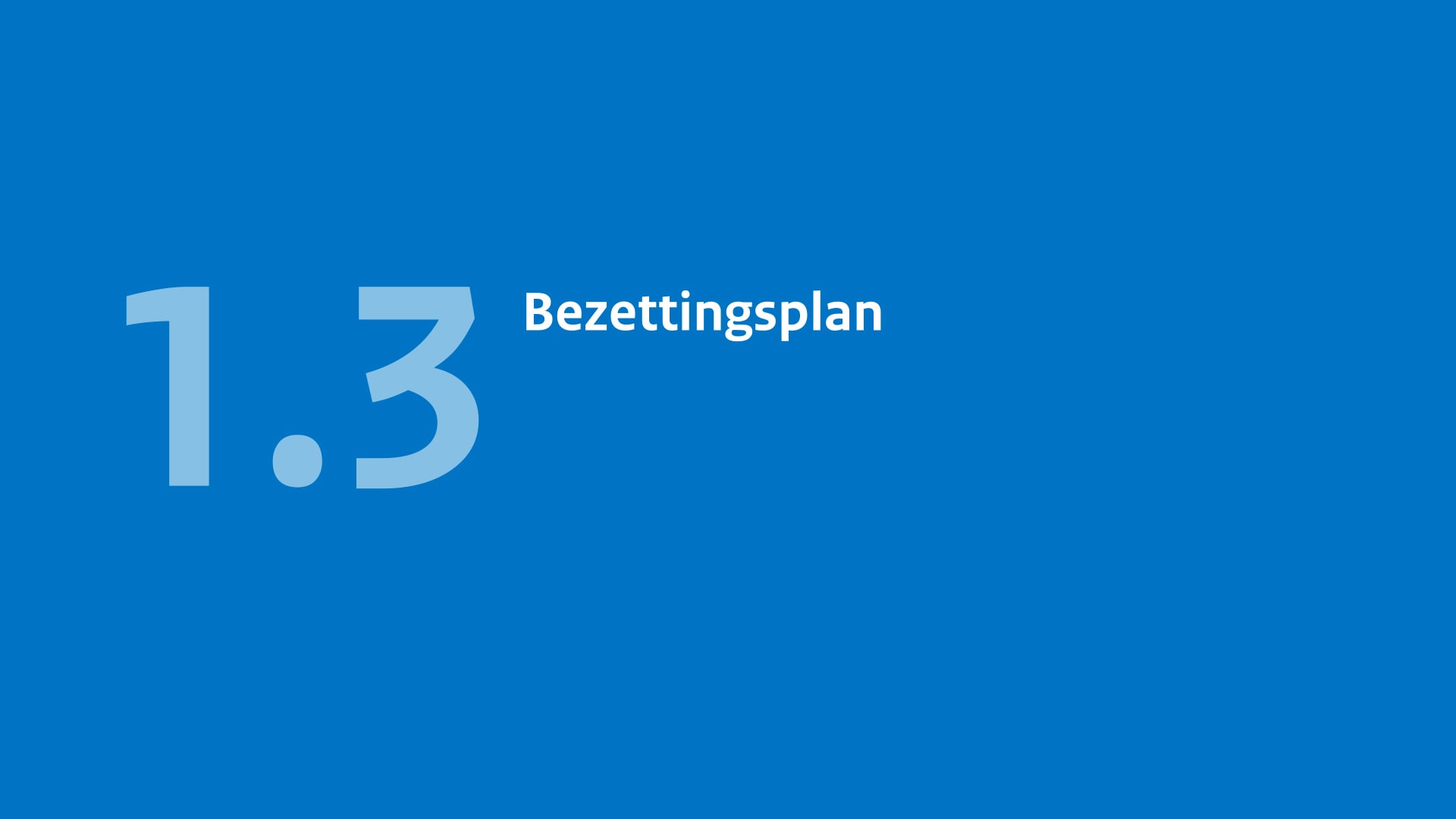 1.3 Bezettingsplan