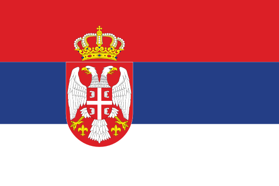 De officiële vlag voor het land Servië