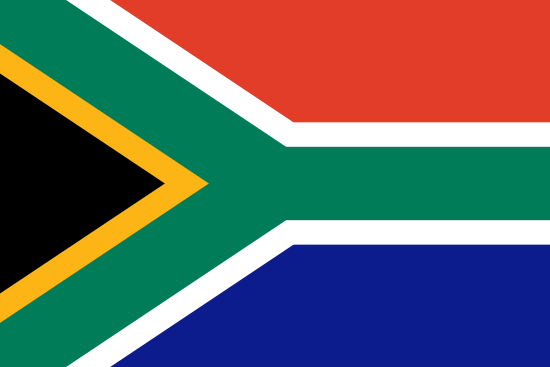 De officiële vlag voor het land Zuid-Afrika