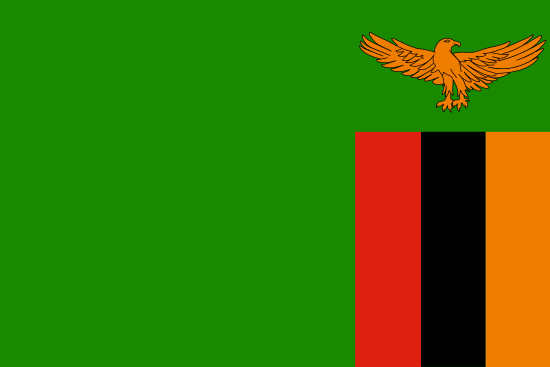 De officiële vlag voor het land Zambia