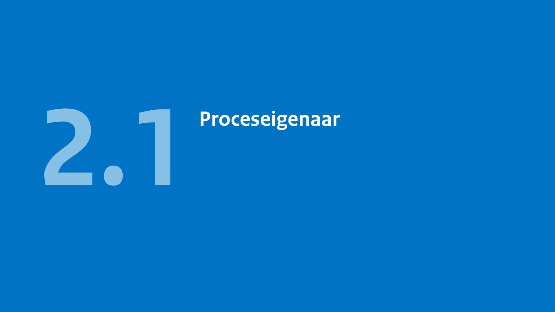 2.1 Proceseigenaar