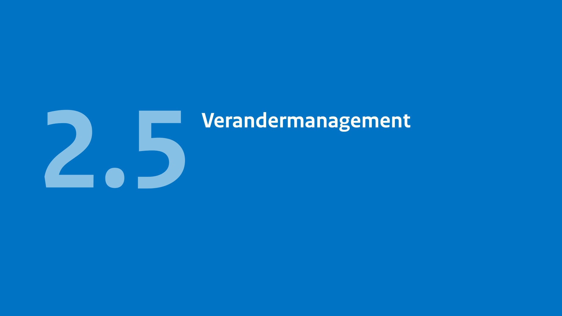 2.5 Verandermanagement