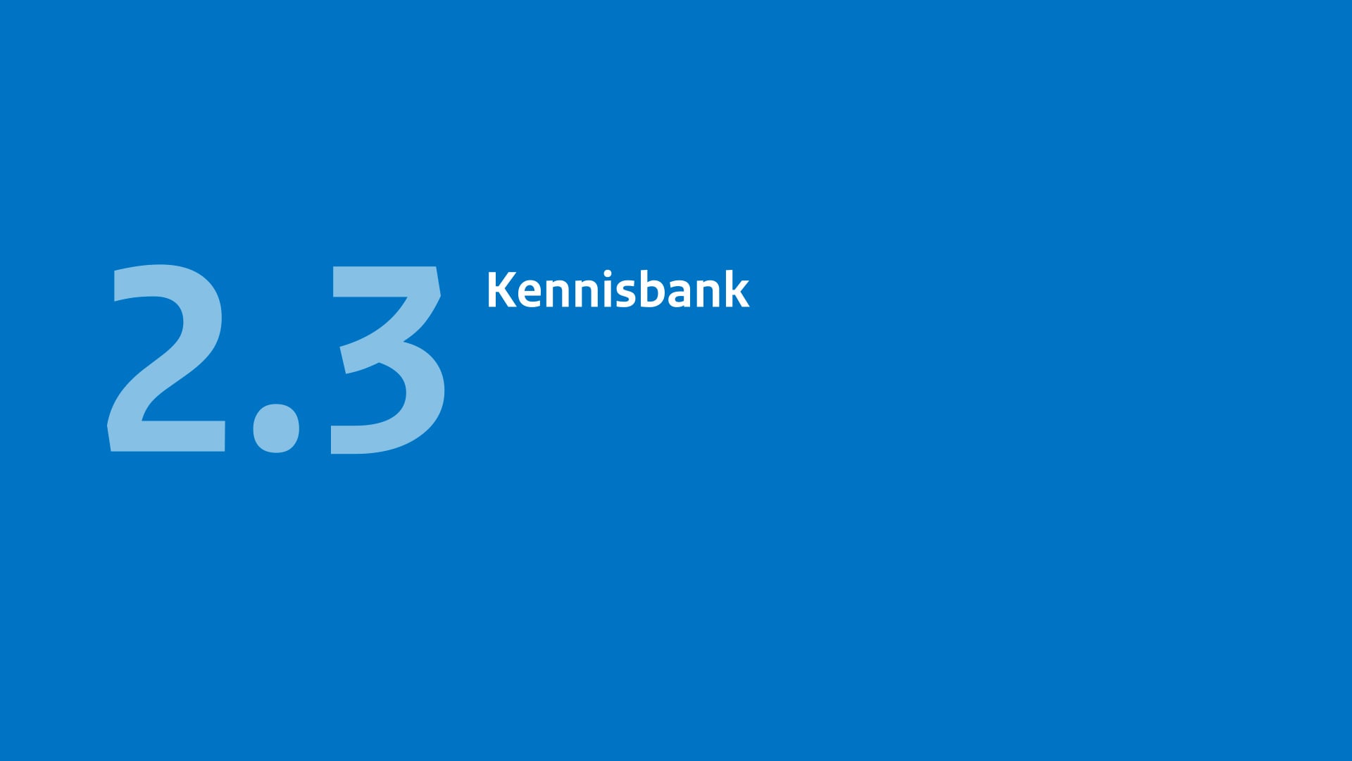 2.3 Kennisbank
