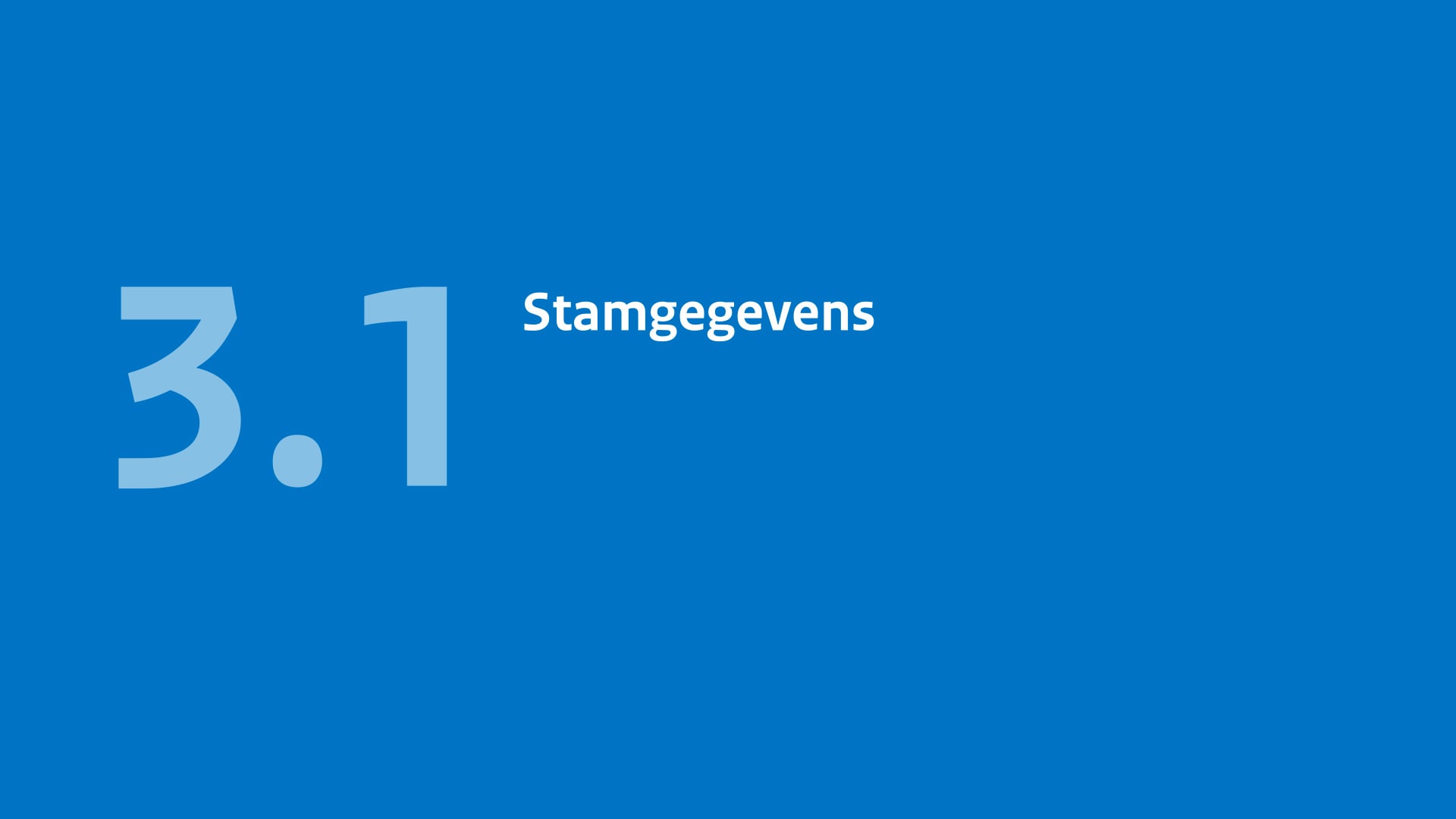 3.1 Stamgegevens
