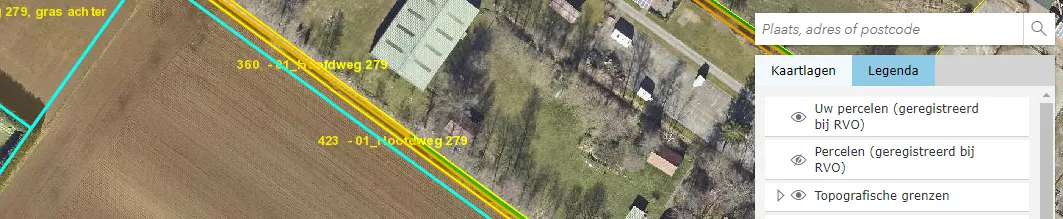 Landschapselementen topografische kaartlagen