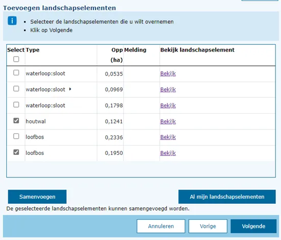 Landschapselementen stap 3 samenvoegen