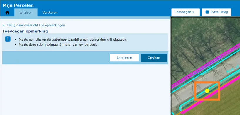 Stip zetten in waterloop