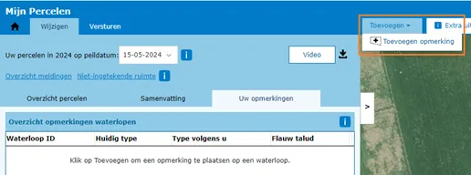 Een opmerking plaatsen bij een waterloop