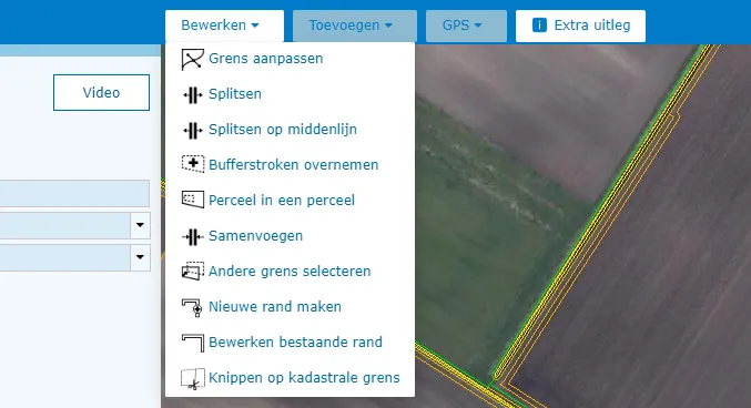 Bewerkfuncties in Mijn percelen