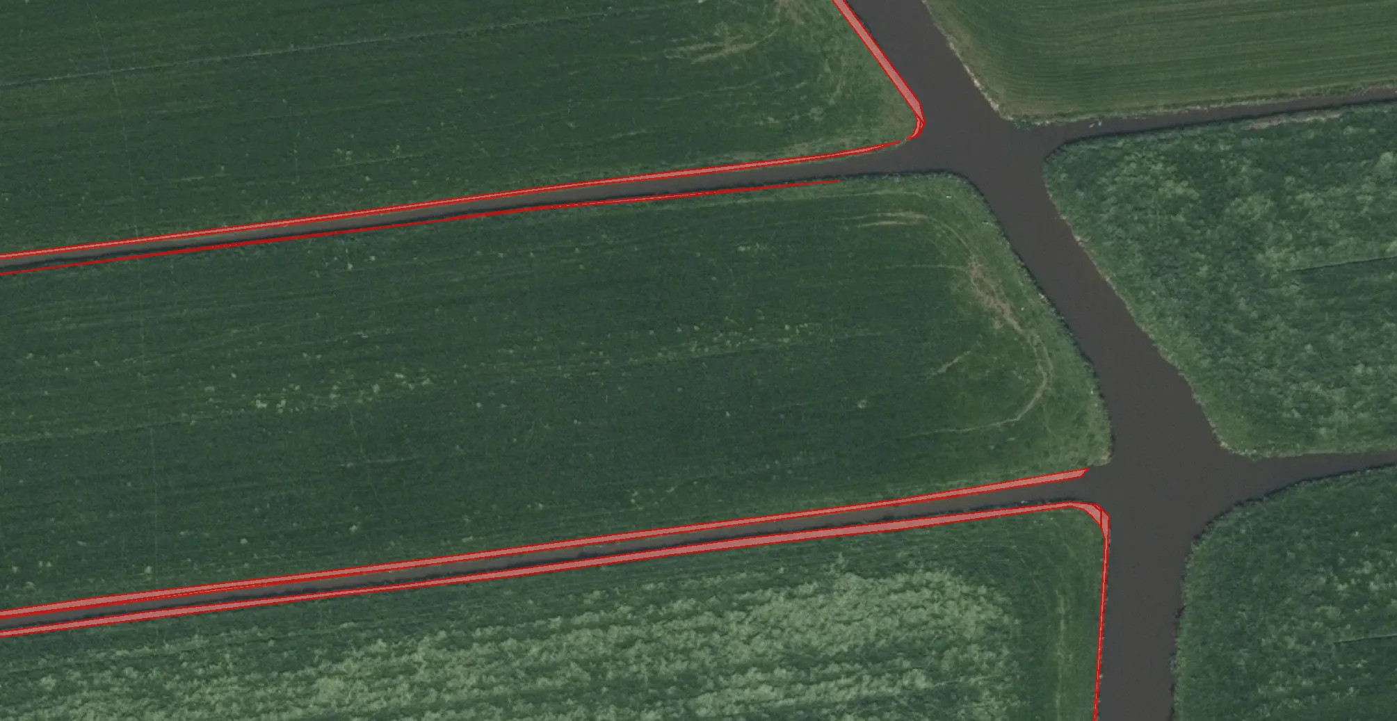 Kaartlaag Oppervlakte buiten topografische grens in Mijn percelen