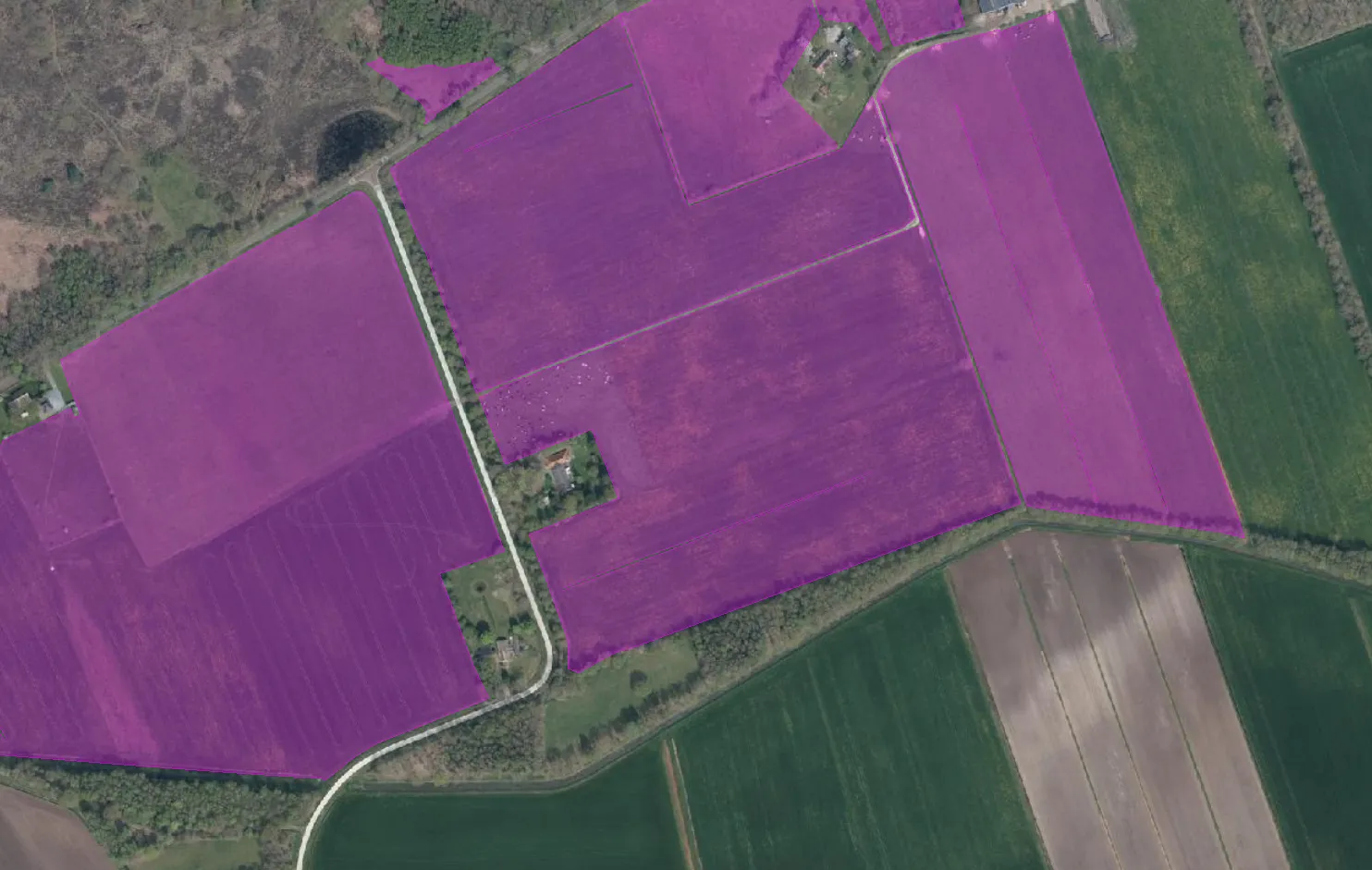 Kaartlaag Derogatievrije zones in Mijn percelen