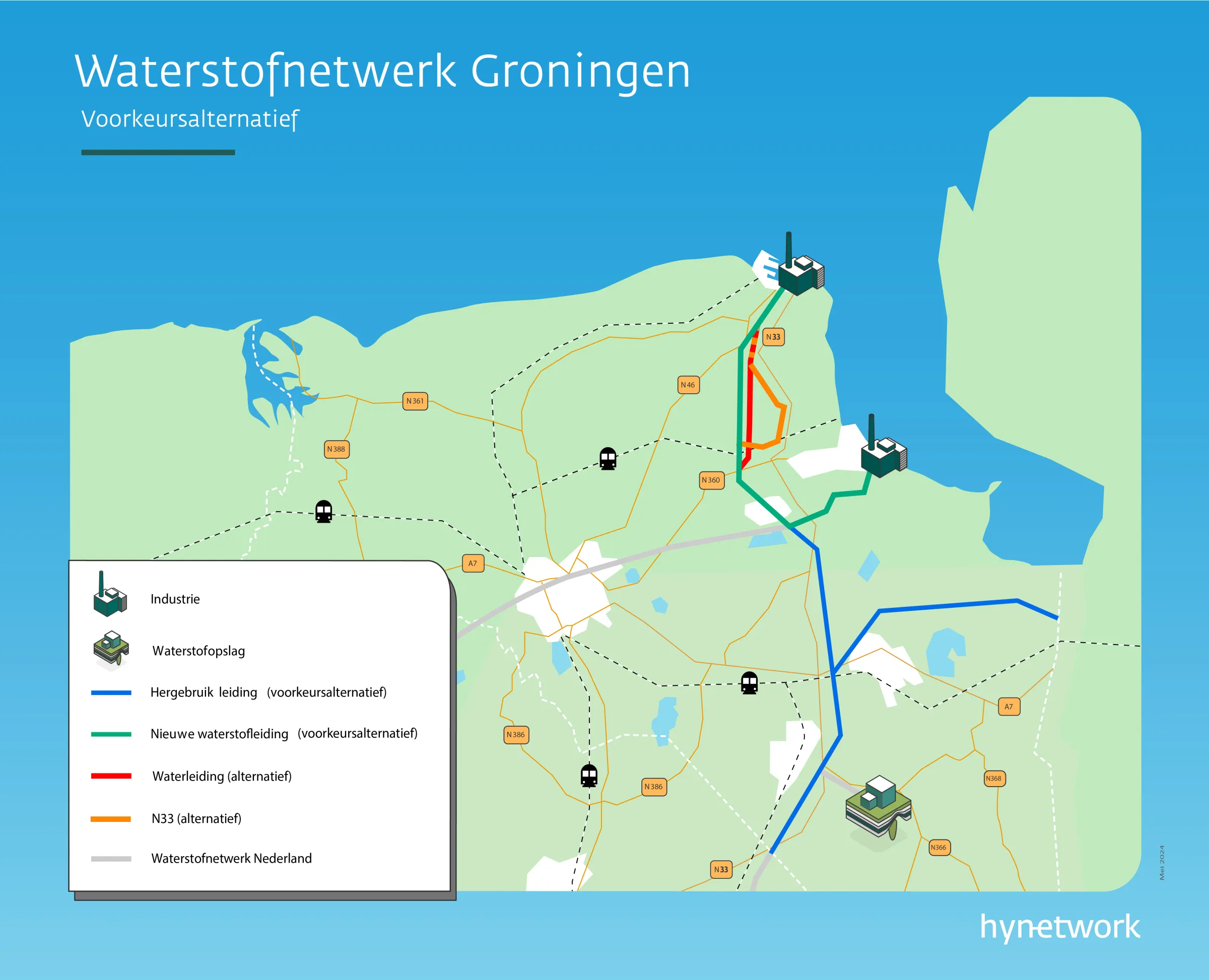 Kaartje - Concept-VKA - Waterstofnetwerk Groningen