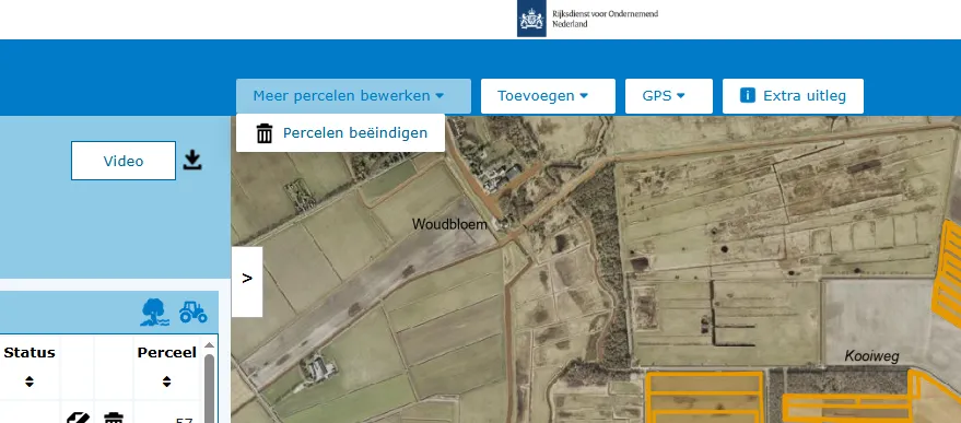 Mijn percelen: screenshot van pagina Meer percelen bewerken