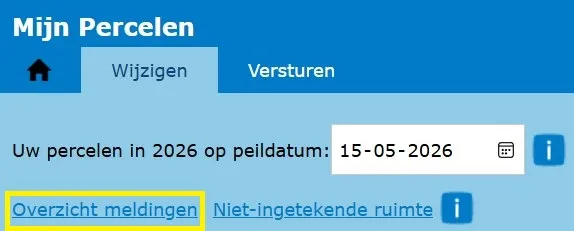 Mijn percelen knop Overicht meldingen