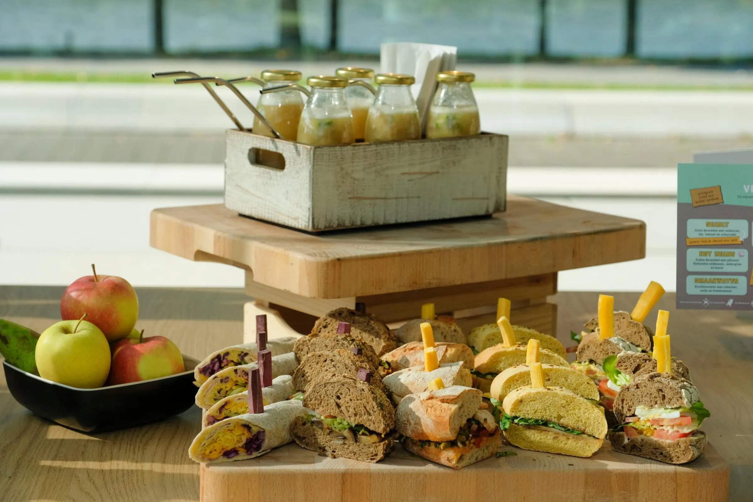 Duurzame lunch hapjes en drankjes