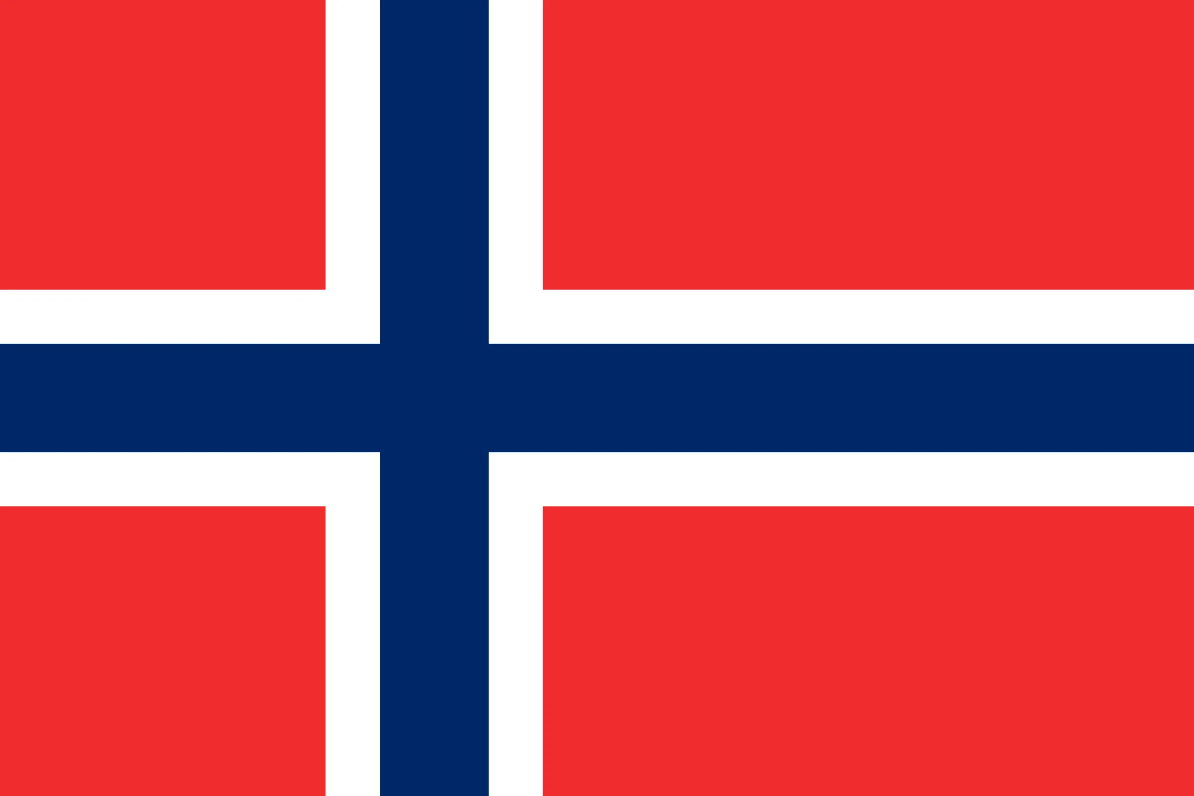 De officiële vlag voor het land Noorwegen