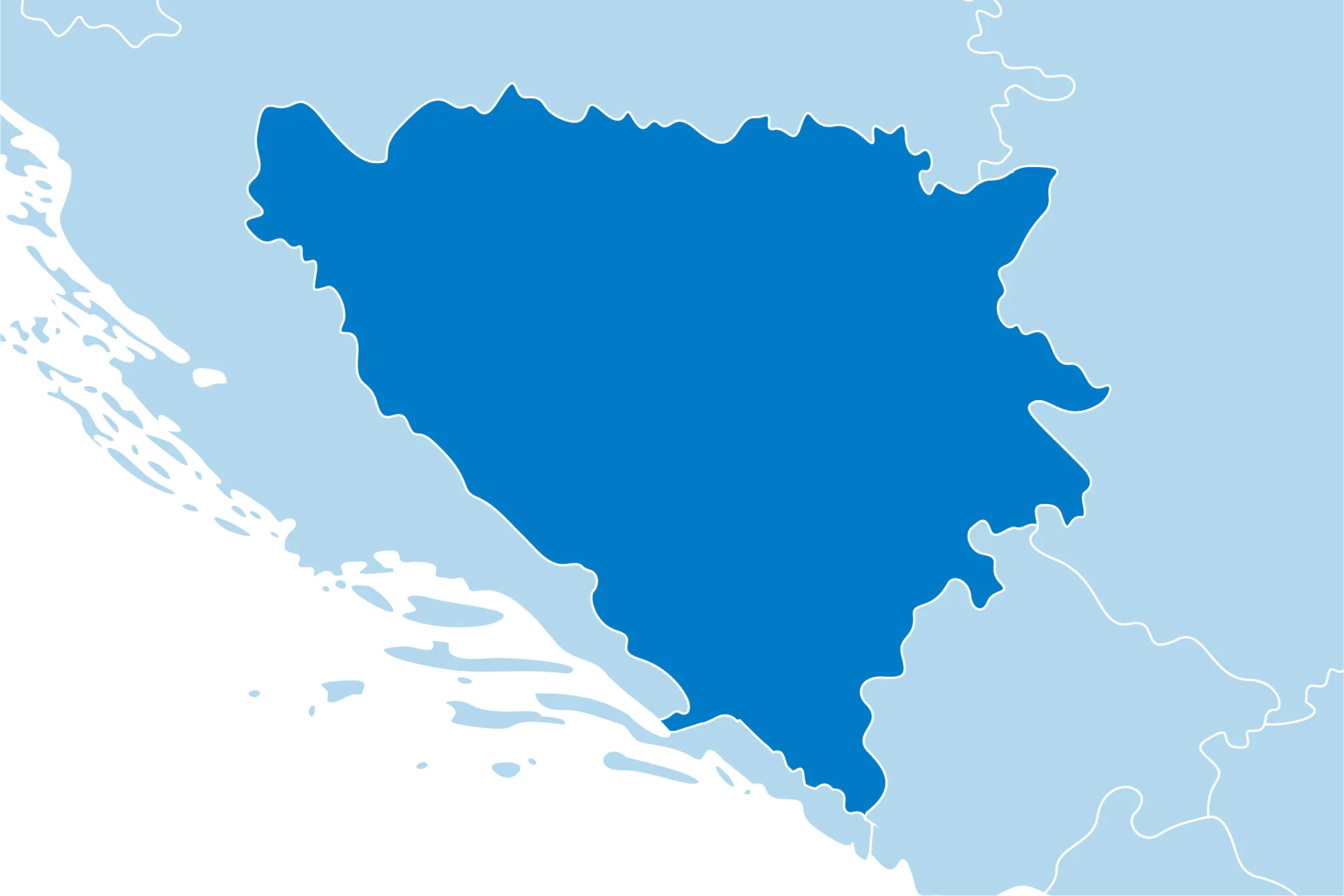 Kaart Bosnië en Herzegovina