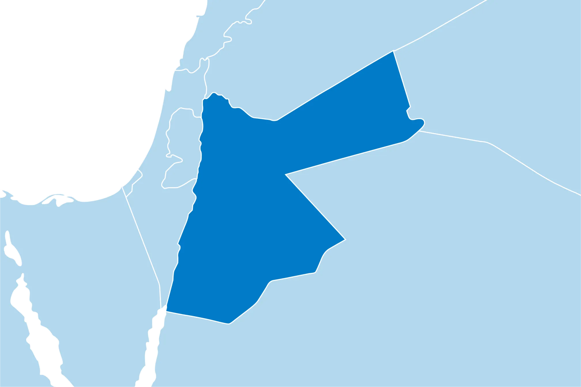 Kaart Jordanië