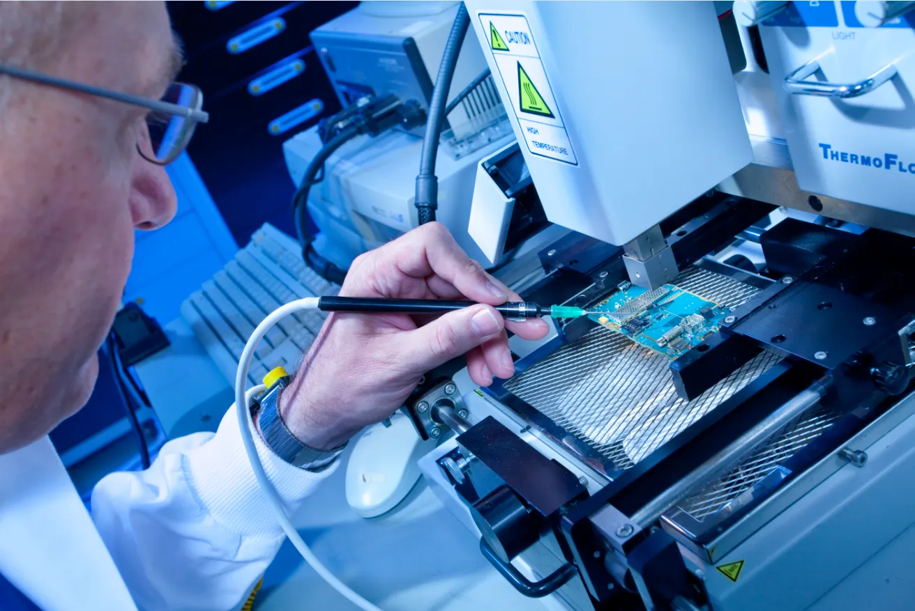 Onderzoeker soldeert chip